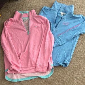 Vineyard Vines Kids' Pink and Blue Quarter-Zip Sweatshirts